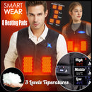 Dual ButtonElectric USB Down Vest Jacket Heated Jacket Adjust 8 heating Pads Hotplates Washable Winter Warm 3 Adjustment Temp