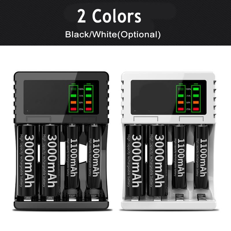 5V 1A 4 Slots USB Rechargeable Battery Charger Fast Charging For AA/AAA Battery