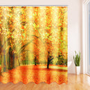 71''x71'' Autumn Deciduous Forest Waterproof Polyester Shower Curtains With Hooks