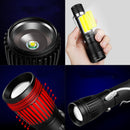 SHENYU A-GT01 T6/L8 COB+LED Dual Light USB Rechargeable Zoomable Flashlight