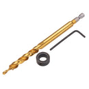 Drillpro 9.5mm Twist Step Drill Bit 3/8" Round/Hex Shank Drill for Woodworking Pocket Hole Jig