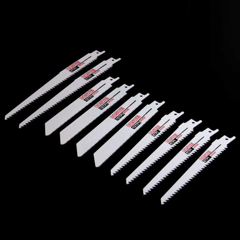 10pcs 6TPI/8TPI/10TPI Reciprocating Saw Blades Wood Metal Cutter Blade
