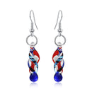 Fashion Crystal Glass Tornado Shape Pendant Necklace Earrings for Women