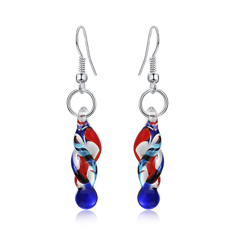 Fashion Crystal Glass Tornado Shape Pendant Necklace Earrings for Women