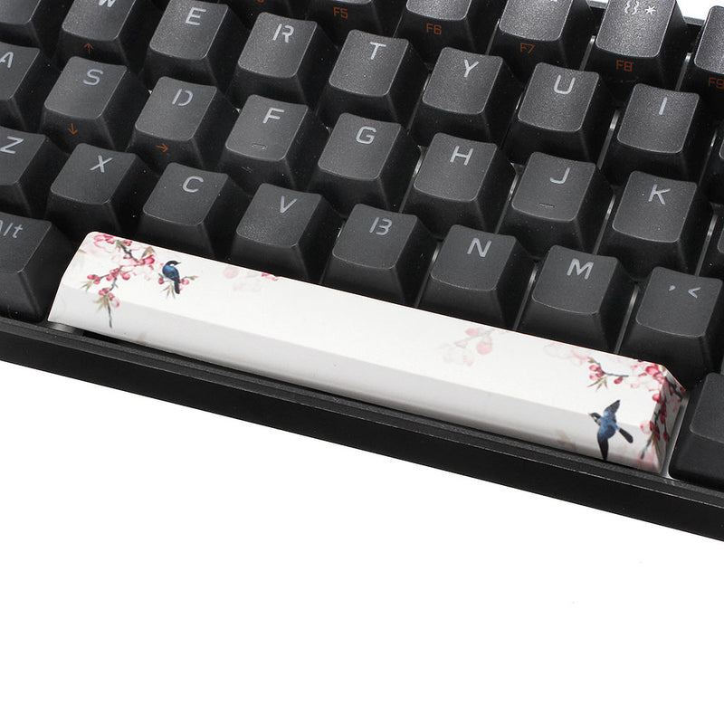 Five-sided Dyesub PBT Plum Blossom Delphinium Space Bar 6.25u Novelty Keycap