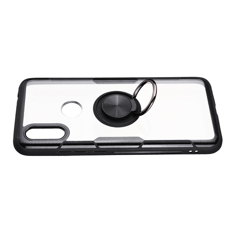 Bakeey Transparent Ring Holder Magnetic Car PC & Carbon Fiber Protective Case For Xiaomi Redmi 7