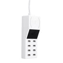 Upgrade Version Multiple USB Charger Intelligent 8-Port Desktop Charger Wireless Charger Charging Station Multi Port Travel Fast Wall Charger Hub Display Real-time Current