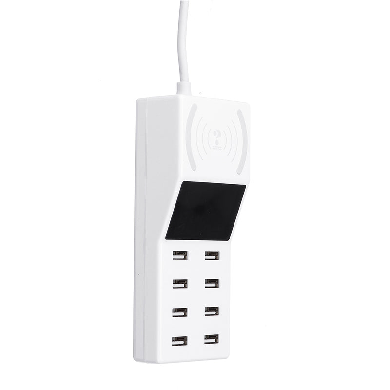 Upgrade Version Multiple USB Charger Intelligent 8-Port Desktop Charger Wireless Charger Charging Station Multi Port Travel Fast Wall Charger Hub Display Real-time Current