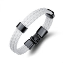 20cm Vintage Leather Bracelet Multilayer Woven Wristhand for Men