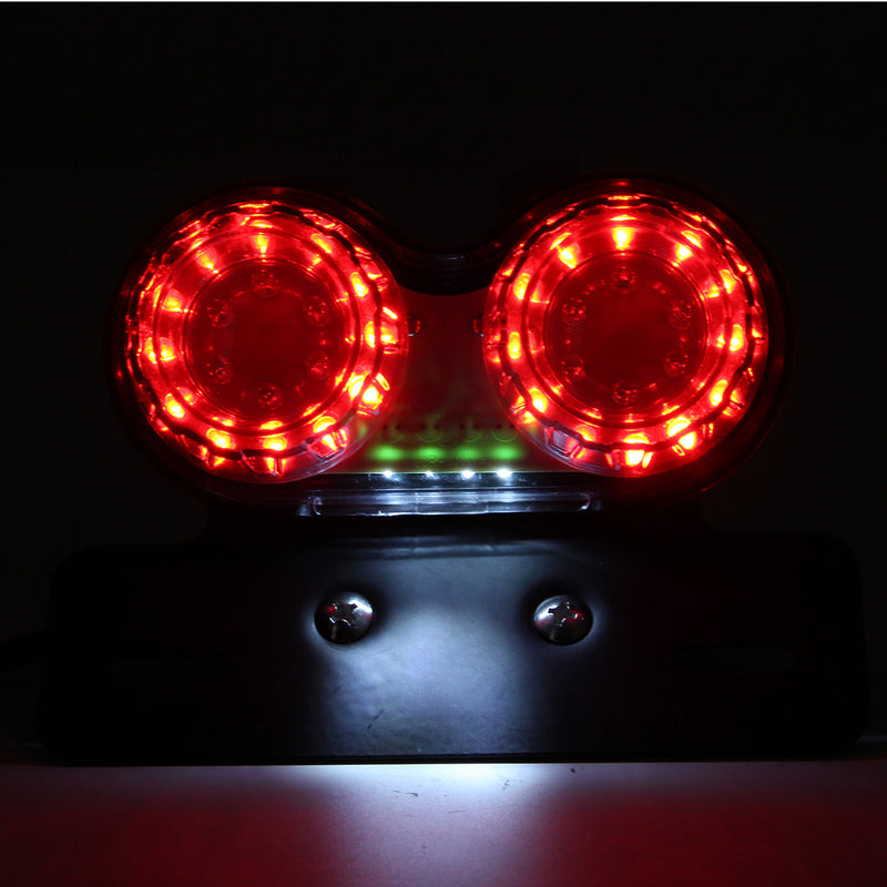 License Plate LED Brake Dual Tail Turn Signal Lights For Bobber Cafe ATV Chopper