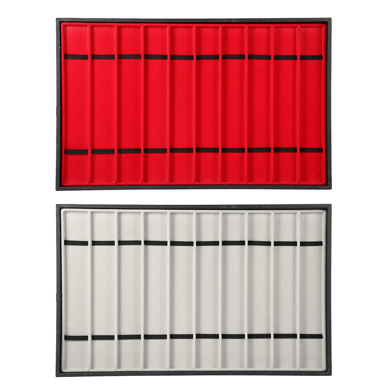 10 Slots Red/Grey Watch Display Tray Bracelet Necklace Jewelry Display Stand