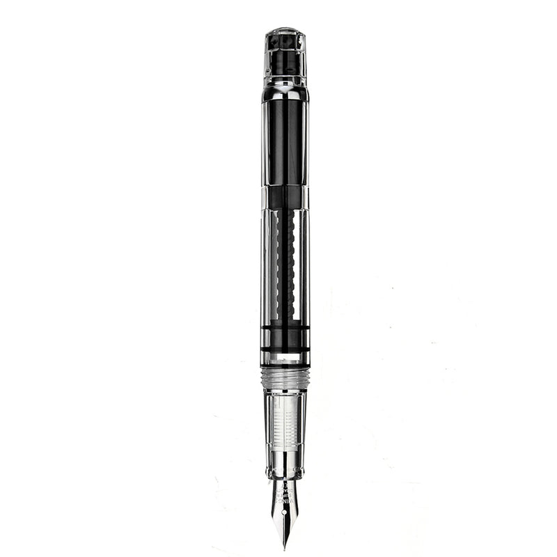 Wingsung 698 Piston Transparent Fountain Pen 0.38/0.5mm Fine Nib For Office School With Storage Bag