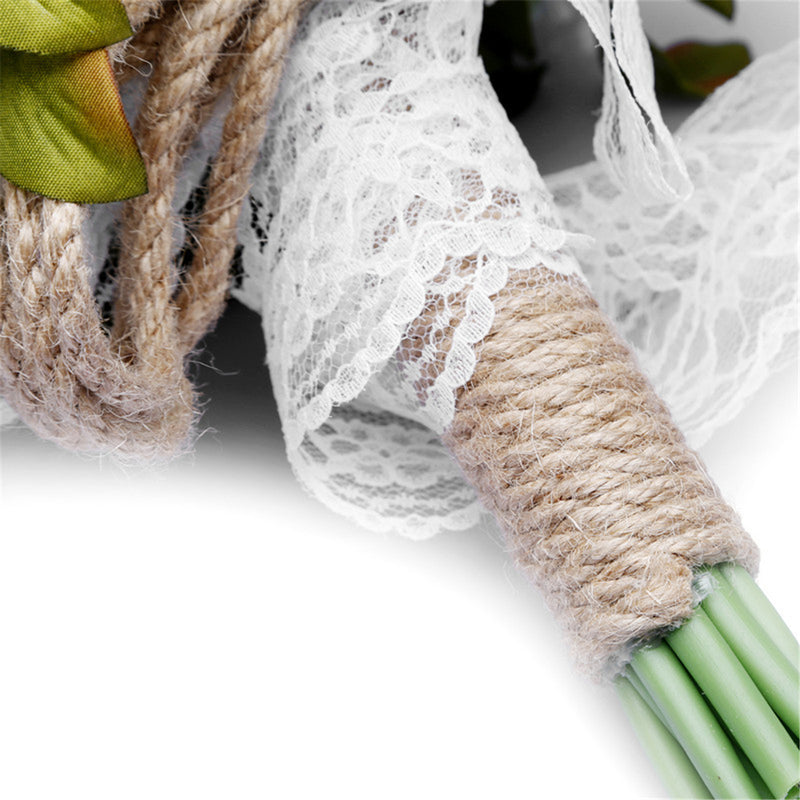 Women Bridal Bouquet Artificial Flower Rose Accessories Bridesmaid Wedding Favors Decor