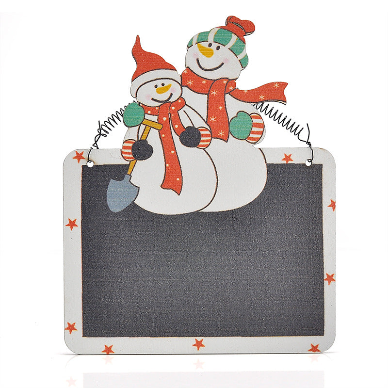 Mini Cartoon Christmas Hanging Chalkboard Message Board Sticks Clips Wall Door Decorations