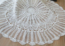 80cm White Hand Crochet Tablecloth Table Runner Desk Cover Topper Pineapple Floral Wedding Decor