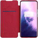 For OnePlus 7T Pro Case NILLKIN Qin Series Vintage Flip Card Slot Holder PC Bumper PU Leather Protective Case