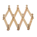 Wooden Hanger Rack Clothes Coat Wall Mounted Hanging Hat Towel Hook Retractable