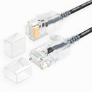 SAMZHE 0.5~5M 10Gbps Ultrafine CAT6A Black Ethernet Patch Cable Slim LAN Networking Cable
