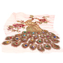 Sequins Applique Embroidered Peacock Multiple Rhinestone DIY Sewing Trim Decorations