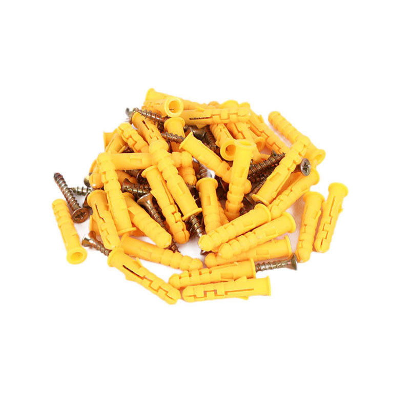 10mm x 80/100mm Yellow Croaker Plastic Expansion Bolts Expansion Tube Self-Tapping Screw for Door Window Frames Cabinet Fixing