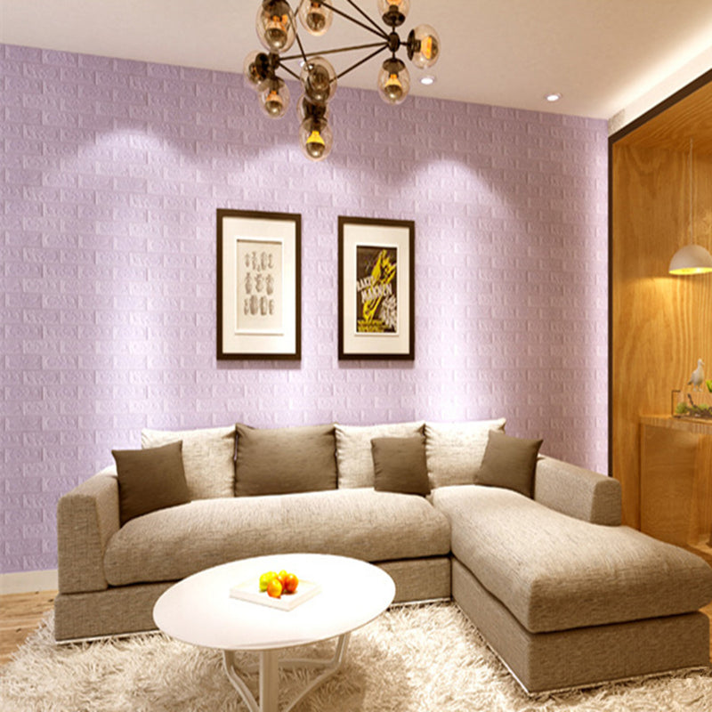 12Pcs/Set 3D Brick Wall Sticker Self-adhesive Panel Decal Waterproof PE Foam Wallpaper for TV Walls Sofa Background Wall Decor