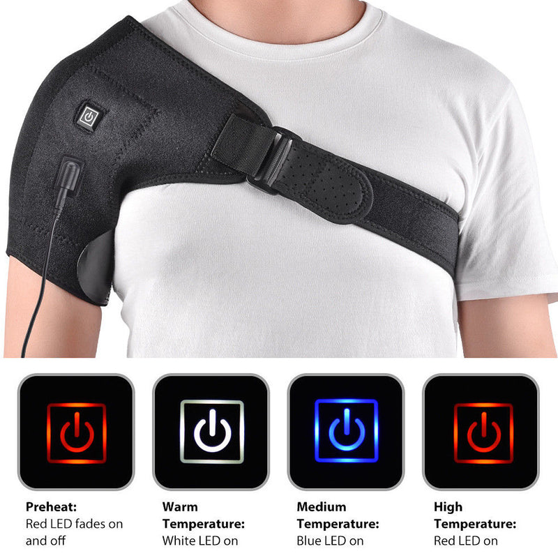 Adjustable Heated Shoulder Wrap Heating Pads Shoulder Support Brace /Cold Therapy