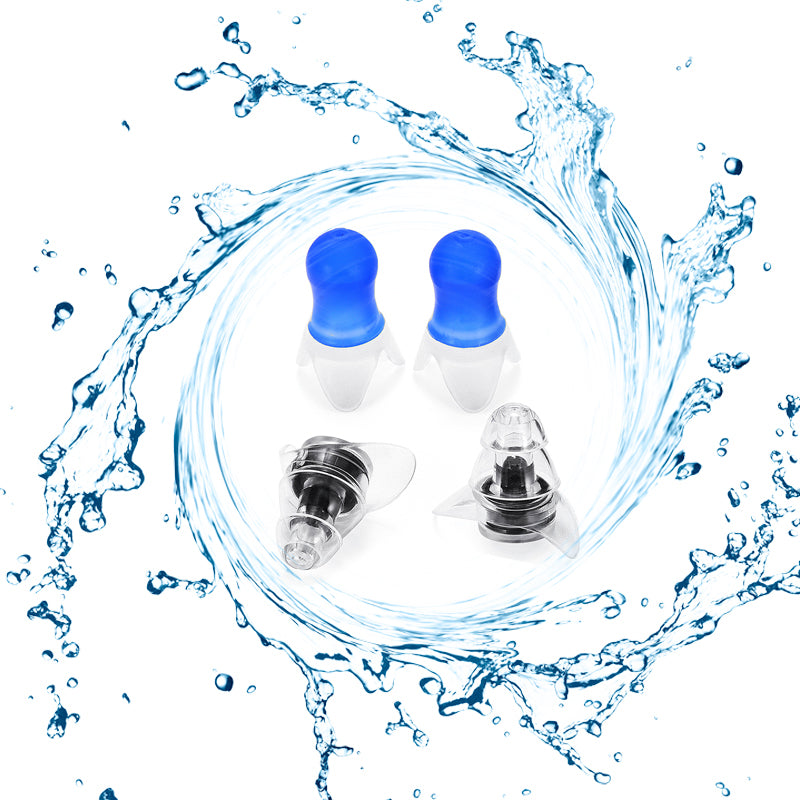 2 Pairs Earplugs Noise Reduction Silicone Ear Plugs Camping Travel Sleeping Swimming Earplugs