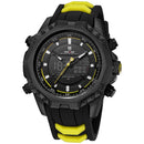 WEIDE 6406 Dual Display Digital Watch Calendar Alarm Luminous Watch Black Case Men Sport Watch