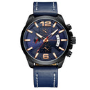 CRRJU 2285 Fashion Men Luminous Display Calendar Chronograph Leather Strap Quartz Watch