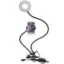 Universal Desktop Lazy Holder Phone Holder with LED Lamp Selfie Light for iPhone Samsung Xiaomi