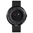 SKMEI 9174 Creative Small Triangle Display Fashion Black Steel Men Watch Quartz Watch