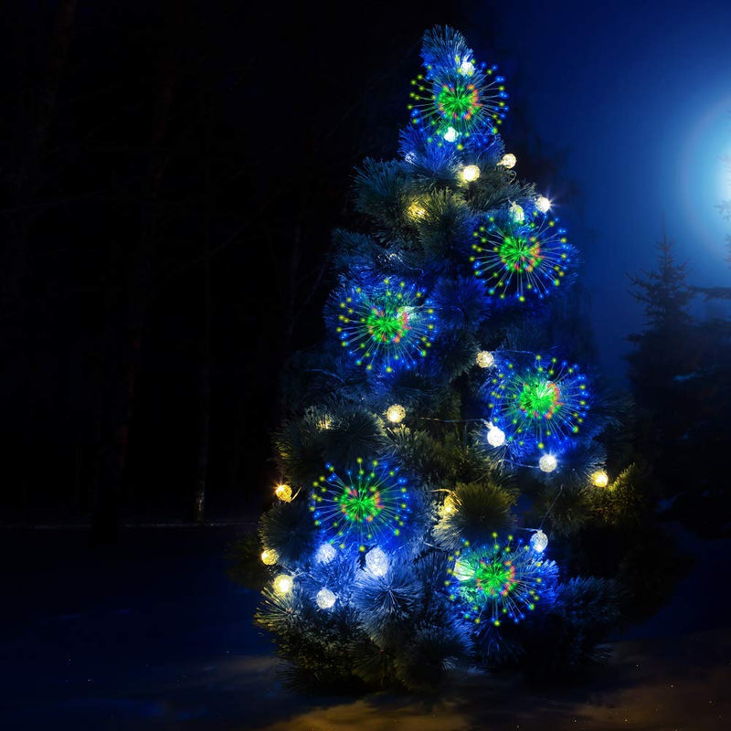 Battery Supply 150/180 LED 8 Modes Colorful Firework Starbust Fairy String Light for Home Decor