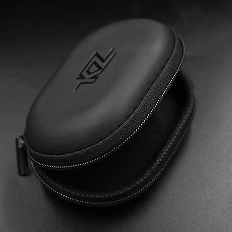 Original KZ Oval PU Earphone Bag Portable Shockproof Zipper Earphone Cable Storage Box Case