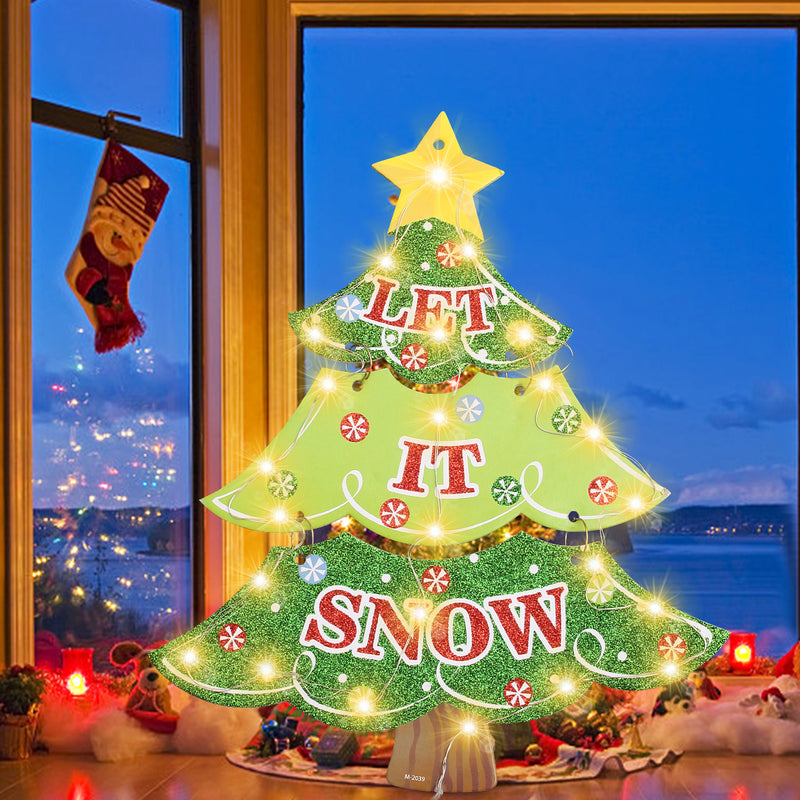 LED Christmas Tree Decoration String Light Window Hanging Ornament Holiday Gift