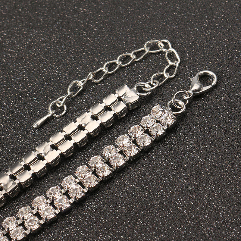 3 Styles Sexy Shiny Rhinestone Necklace Simple Zinc Alloy Choker Clothing Accessories