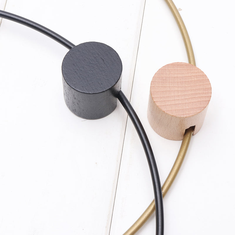 Self-Adhesive Iron Circle Round Towel Holder Ring Shape Shelf w/ Wooden Hook Wall Mount Rack Bathroom