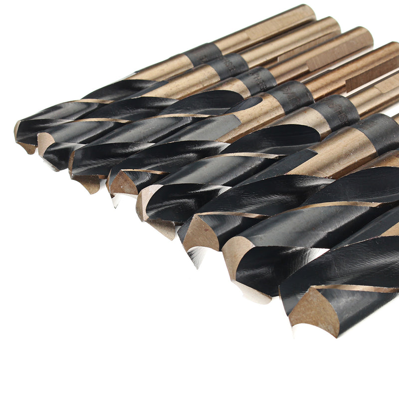 8pcs 1/2 Inch Round Shank HSS Twist Drill Bit Set
