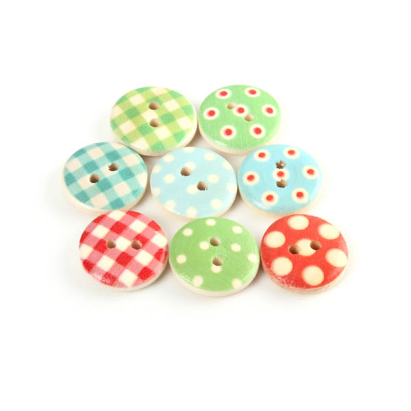 100pcs Wooden Mixed Pattern Sewing Buttons DIY Craft Purse Baby Clothes Decoration Sewing Button