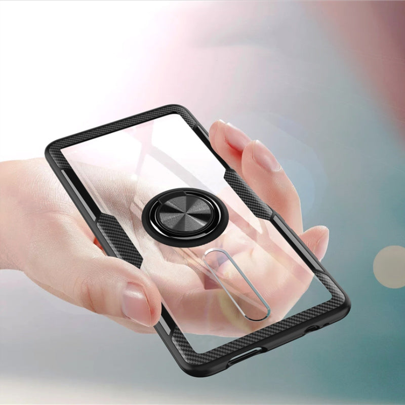 Bakeey Transparent Ring Holder Magnetic Car PC & Carbon Fiber Protective Case For Xiaomi Mi9T/ Mi 9T PRO / Redmi K20 / Redmi K20 PRO