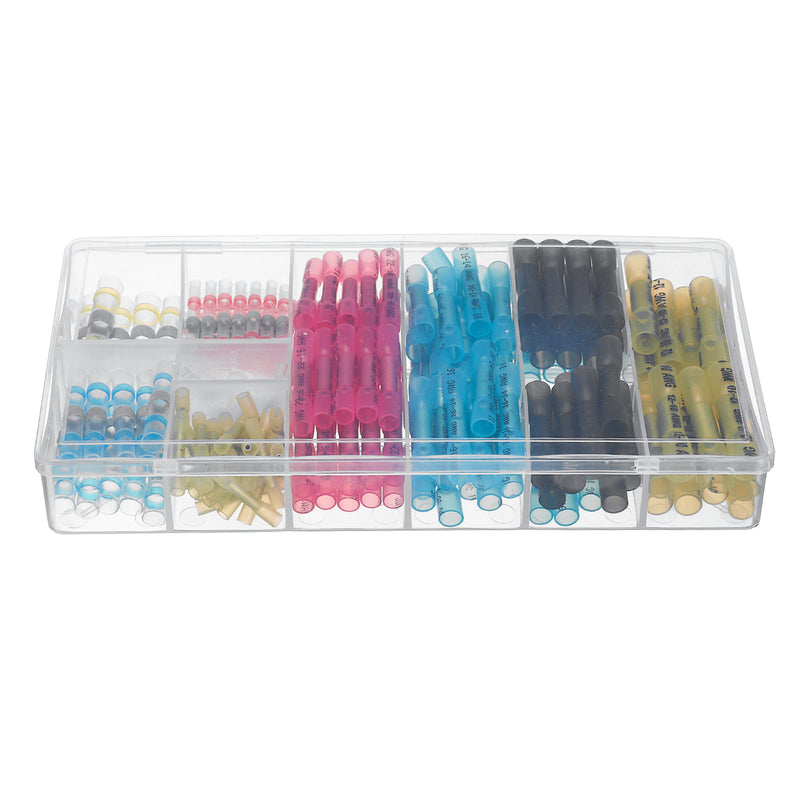 200Pcs Heat Shrink Butt Splice Connectors Crimp Tube Cable Wire Terminal 12-10 12-14