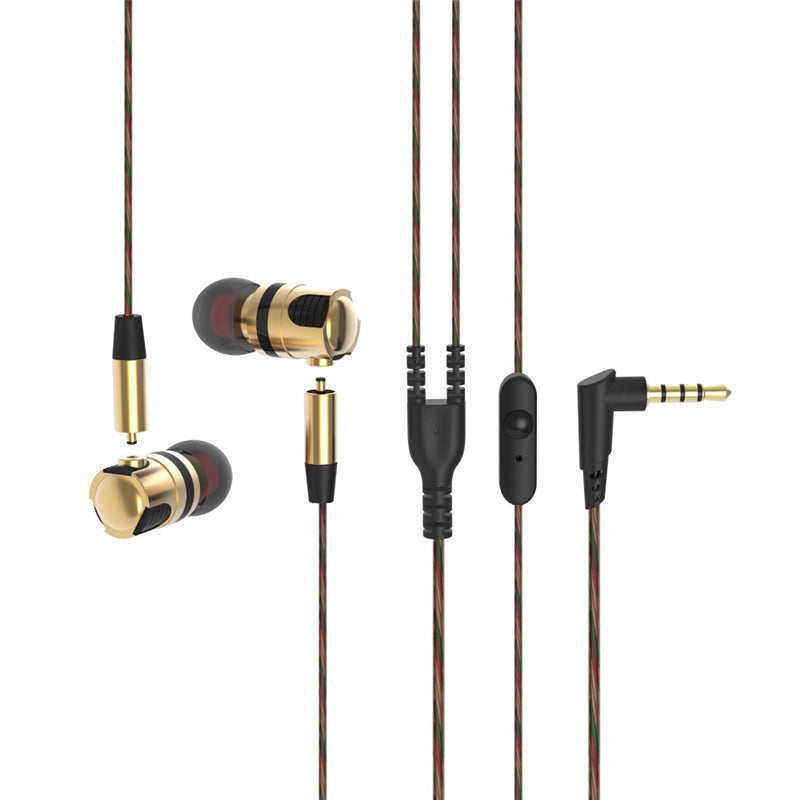 Plextone X46M Metal 3.5mm Wired Control Earphone Detachable Cable Heavy Bass Headphone with Mic