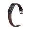 Solid Crazy Horse Pattern Leather Watch Band Watch Strap Replacement for Xiaomi Miband 4