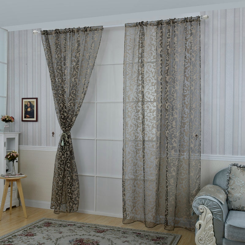 Honana WX-C9 1x2m Fashion European Style Voile Door Window Curtain Room Divider Sheer Curtain Home Decor