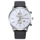 NORTH 6008 Fashion Men Quartz Watch Casual Leather Strap Bussiness Wristwatch