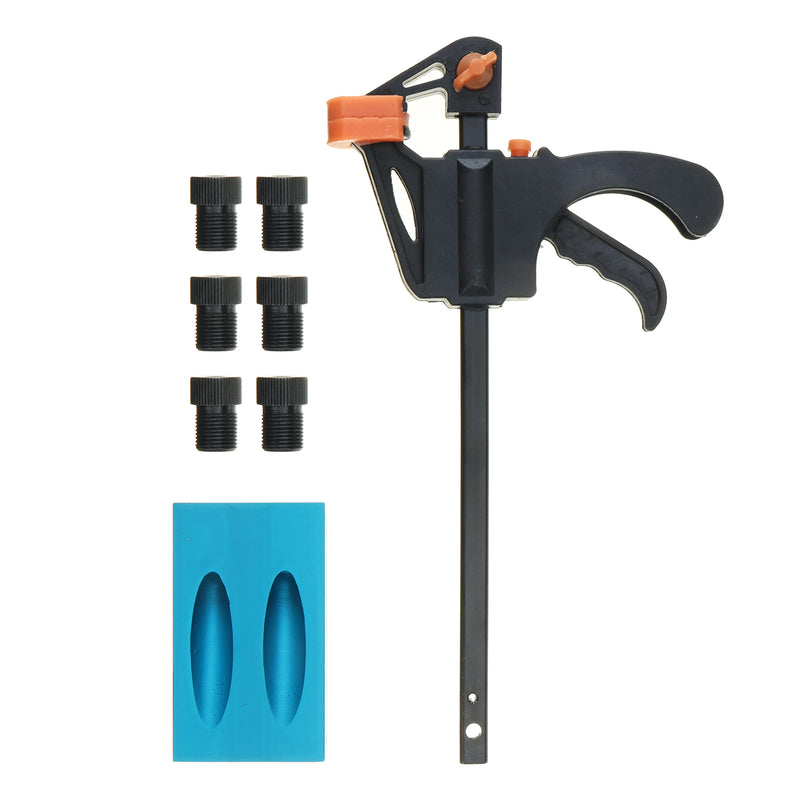 8pcs DIY Woodworking Oblique Hole Jig 15 Degree Angle Inclined Hole Locator Pocket Hole Jig Drill Guide