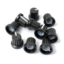 50pcs 6mm Shaft Hole Dia Plastic Threaded knurled Potentiometer Button Cap