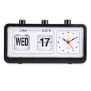 Digital Retro Quartz Alarm Clock Flip Display With Date & Time Black
