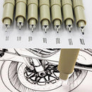 8pc Pigment Micron Sakura Neelde Soft Brush Drawing Pen 005 01 02 03 04 05 08 Brush Fine Point Markers Pen