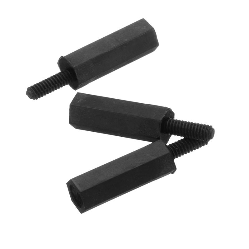 Suleve M2NH5 50pcs M2 Nylon Black Hex Screw PCB Standoff