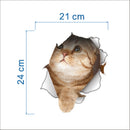 3D Breaking Through The Wall Kit ten Toilet Puppy Small Cartoon Car Stickers